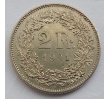 Швейцария 2 франка 1968-2021