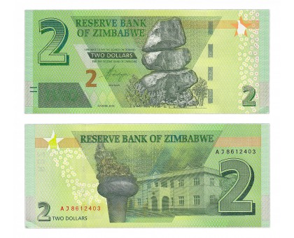 Зимбабве 2 доллара 2019
