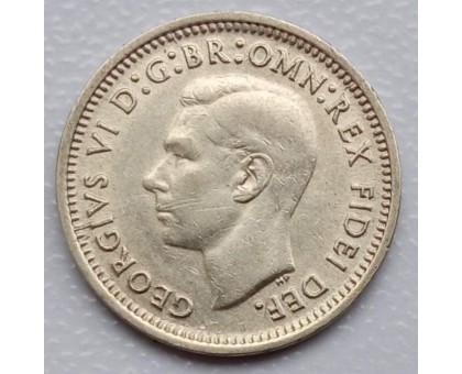 Австралия 3 пенса 1951 серебро