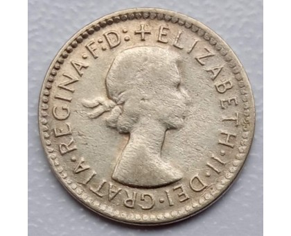 Австралия 3 пенса 1955 серебро