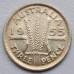 Австралия 3 пенса 1955 серебро