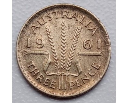 Австралия 3 пенса 1961 серебро