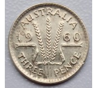 Австралия 3 пенса 1960 серебро