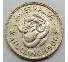 Австралия 1 шиллинг 1960 серебро
