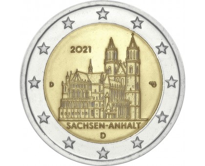 Германия 2 евро 2021. Саксония-Анхальт, Магдебургский собор