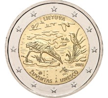 Литва 2 евро 2021. Биосферный заповедник Жувинтас