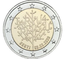Эстония 2 евро 2020. 100-летие Тартуского мирного договора