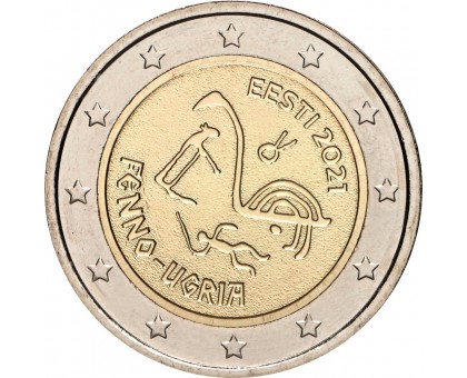 Эстония 2 евро 2021. Финно-Угорские народы