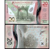 Мексика 20 песо 2021. 200 лет Независимости, полимер