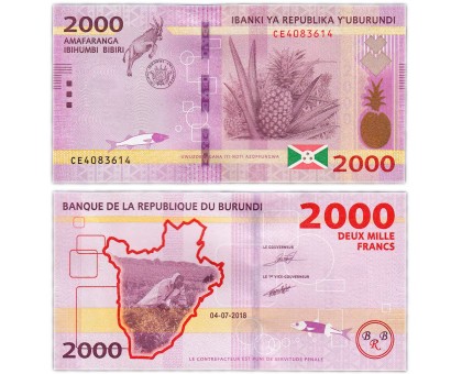 Бурунди 2000 франков 2018