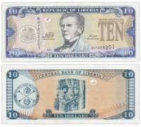 Либерия 10 долларов 2011