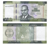 Либерия 100 долларов 2016-2017