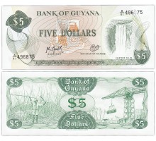 Гайана 5 долларов 1992