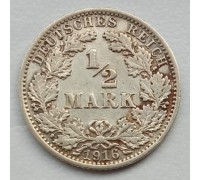 Германия 1/2 марки 1916 A серебро