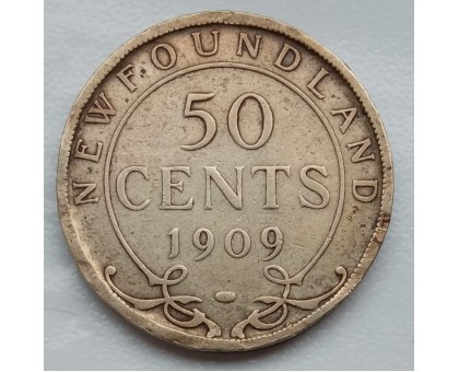 Ньюфаундленд 50 центов 1909 серебро