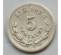 Мексика 5 сентаво 1887 серебро