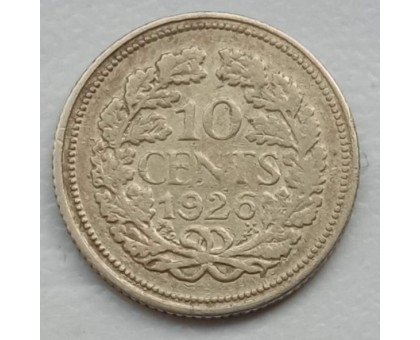 Нидерланды 10 центов 1926 серебро