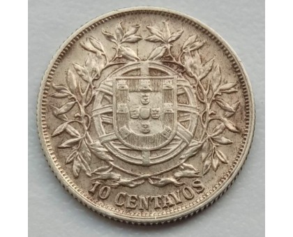 Португалия 10 сентаво 1915 серебро
