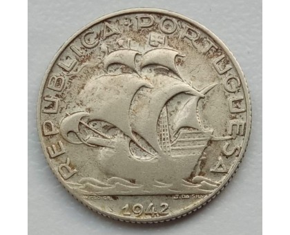 Португалия 2,5 эскудо 1942 серебро