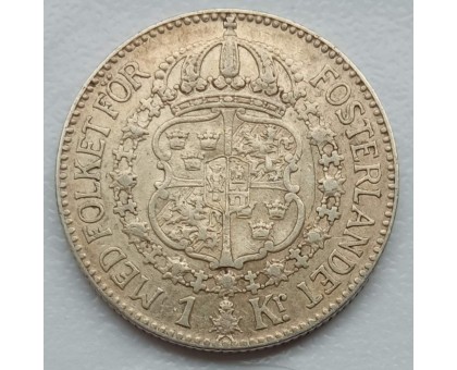Швеция 1 крона 1924 серебро