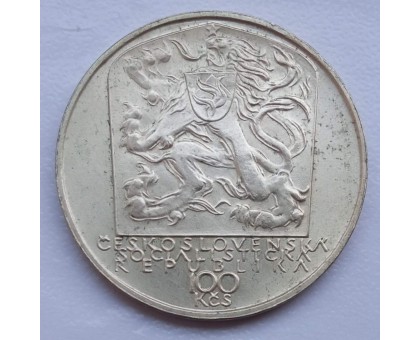 Чехословакия 100 крон 1979. 150 лет со дня рождения Яна Ботто серебро