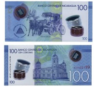 Никарагуа 100 кордоб 2014-2021 полимер