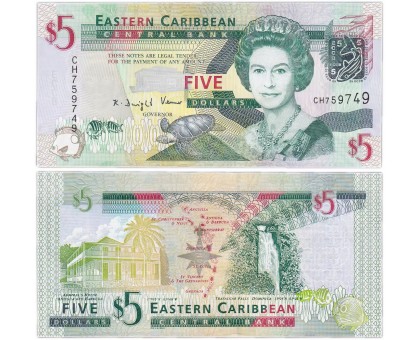 Восточные Карибы 5 долларов 2008