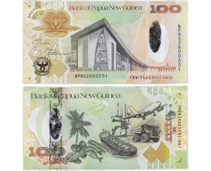 Папуа-Новая Гвинея 100 кина 2008. 35-летие Банка Папуа-Новой Гвинеи