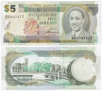 Барбадос 5 долларов 2007-2012