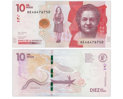 Колумбия 10000 песо 2017-2019
