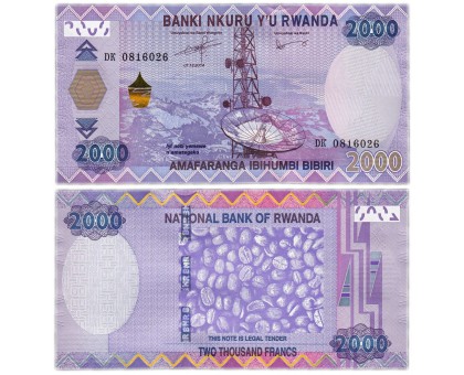 Руанда 2000 франков 2014