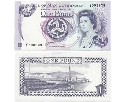 Остров Мэн 1 фунт 1991 (2009)
