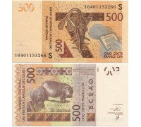 Западная Африка 500 франков 2012 (КФА, Гвинея-Бисау, литера S)