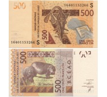 Западная Африка 500 франков 2012 (КФА, Гвинея-Бисау, литера S)