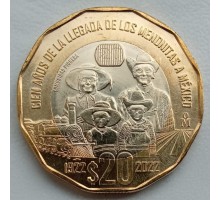 Мексика 20 песо 2022. 100 лет прибытию меннонитов в Мексику