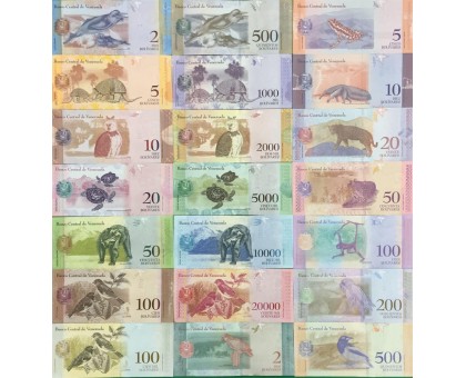 Венесуэла 2008-2018. Набор 21 банкнота