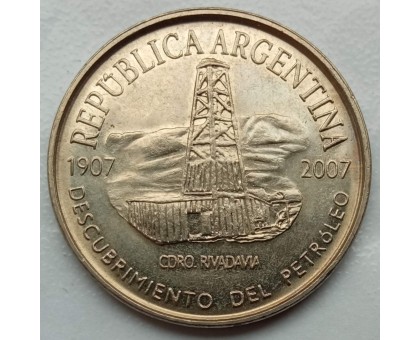 Аргентина 2 песо 2007. 100 лет добыче нефти в Чубуте