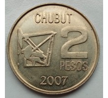 Аргентина 2 песо 2007. 100 лет добыче нефти в Чубуте