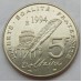 Франция 5 франков 1994. 300 лет со дня рождения Вольтера