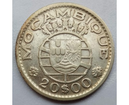 Мозамбик 20 эскудо 1952 (серебро)