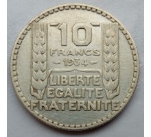 Франция 10 франков 1934 серебро