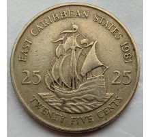 Восточные Карибы 25 центов 1981-2000