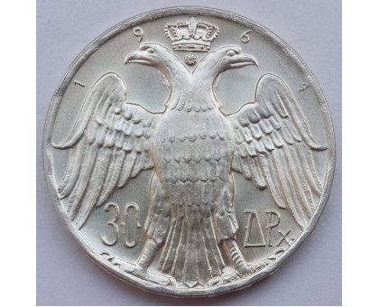 Греция 30 драхм 1964. Королевская свадьба (серебро)