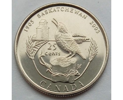 Канада 25 центов 2005. 100 лет провинции Саскачеван