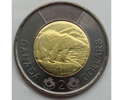 Канада 2 доллара 2022. В память о Королеве Елизавете II, черный доллар