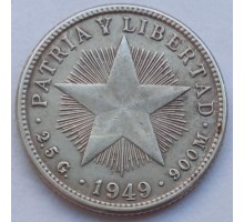 Куба 10 сентаво 1949 серебро