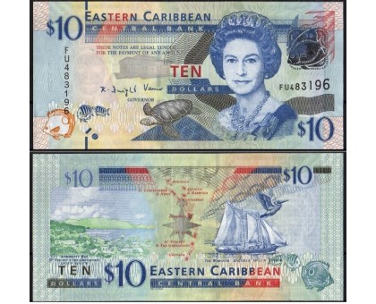 Восточные Карибы 10 долларов 2012-2015
