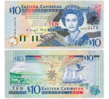 Восточные Карибы 10 долларов 2012-2015