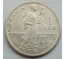 Румыния 1 лей 1910, серебро