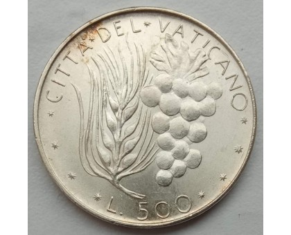 Ватикан 500 лир 1976, серебро